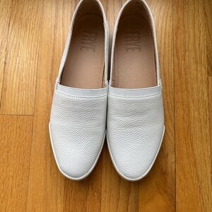 Frye Women's Melanie Slip On White Leather Loafers